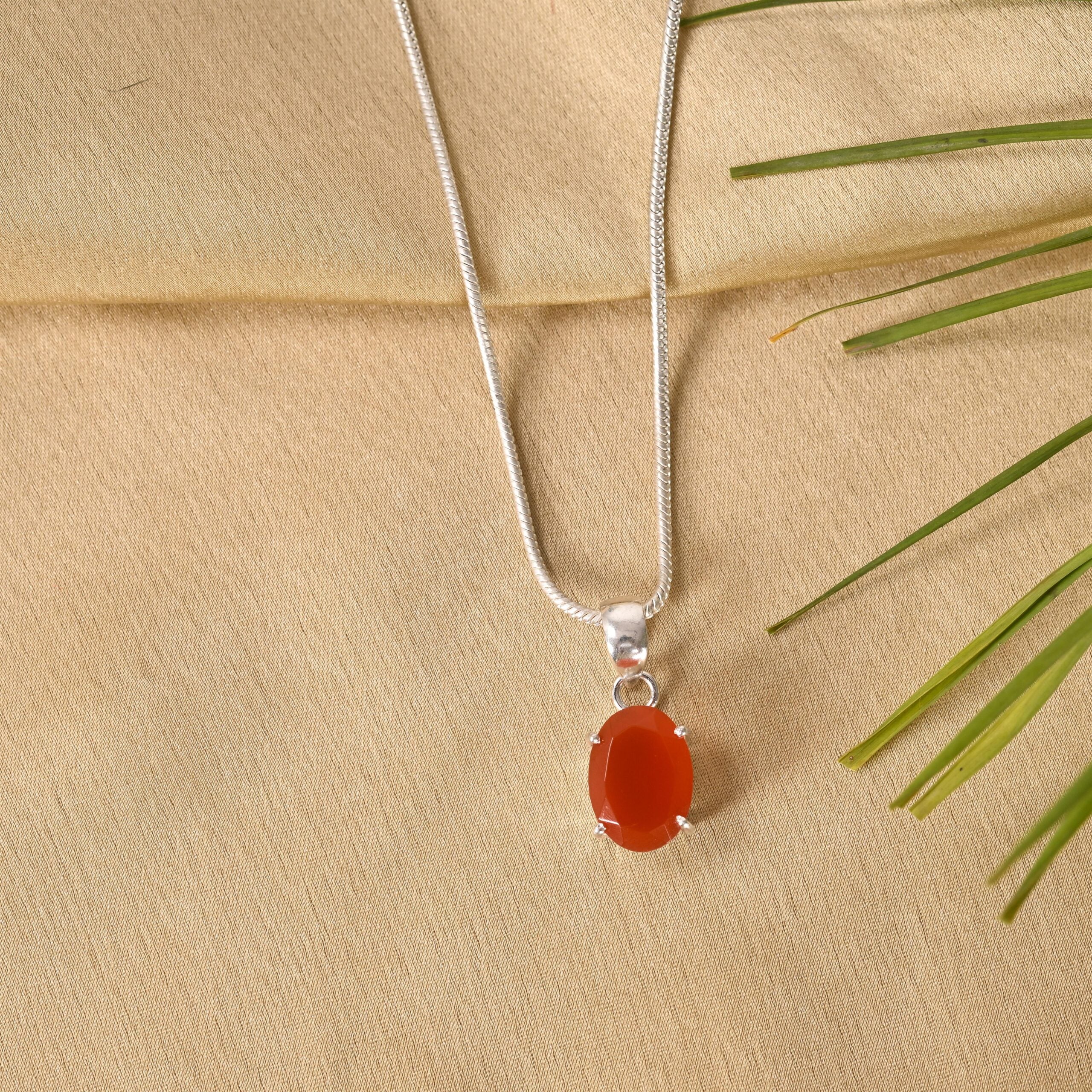 Oval Cut Carnelian Pendant